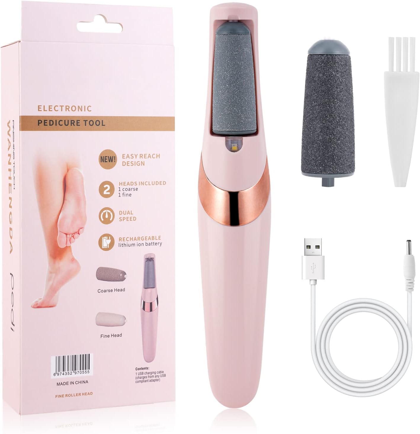 Rechargeable Electric Foot File | Callus & Dead Skin Remover with LED Light