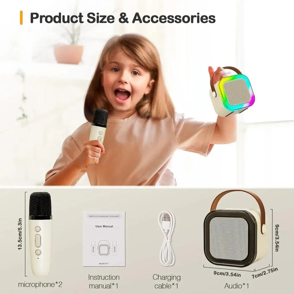 K12 Wireless Audio Microphone Bluetooth Speaker Portable Stereo Speaker Bluetooth Speaker Karaoke Speaker with Mic (random color) - Single Mic