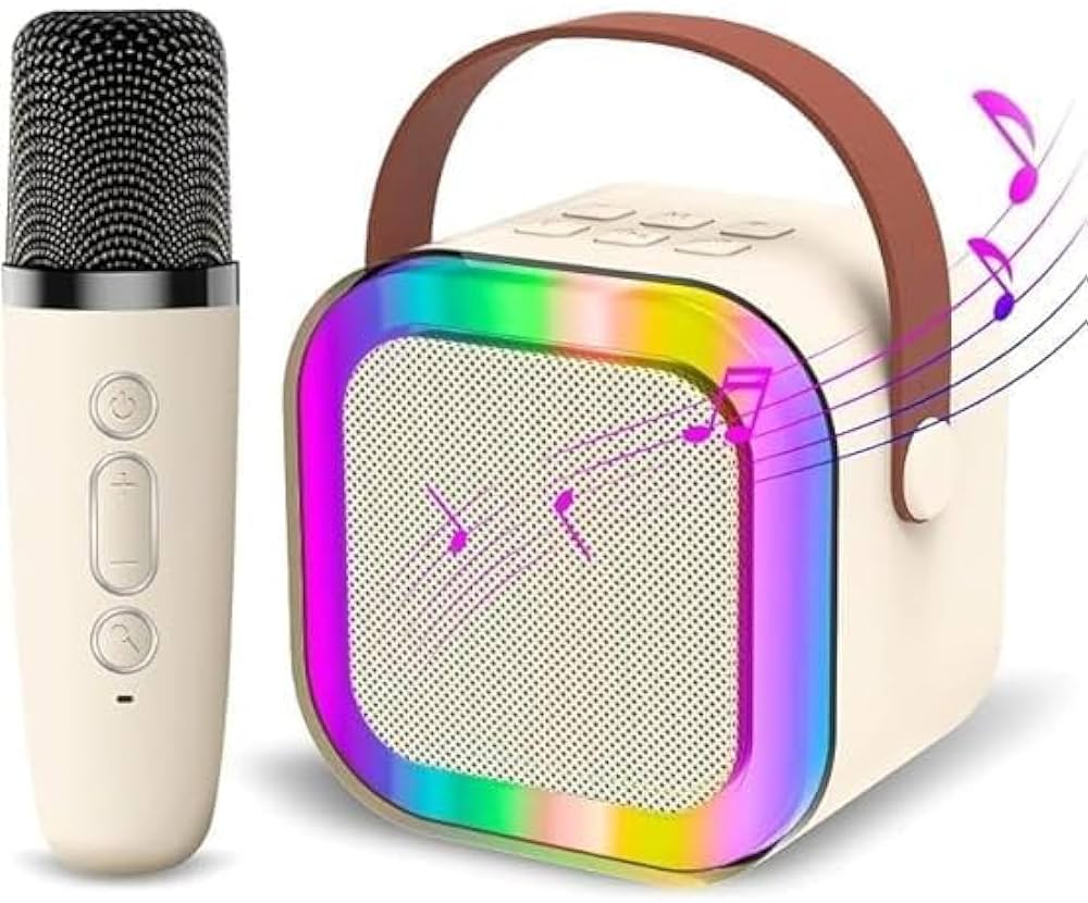 K12 Wireless Audio Microphone Bluetooth Speaker Portable Stereo Speaker Bluetooth Speaker Karaoke Speaker with Mic (random color) - Single Mic