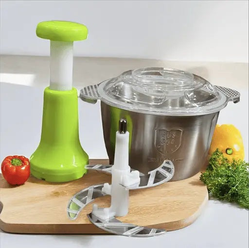 Assorted Stainless Steel Manual Food Chopper 2L