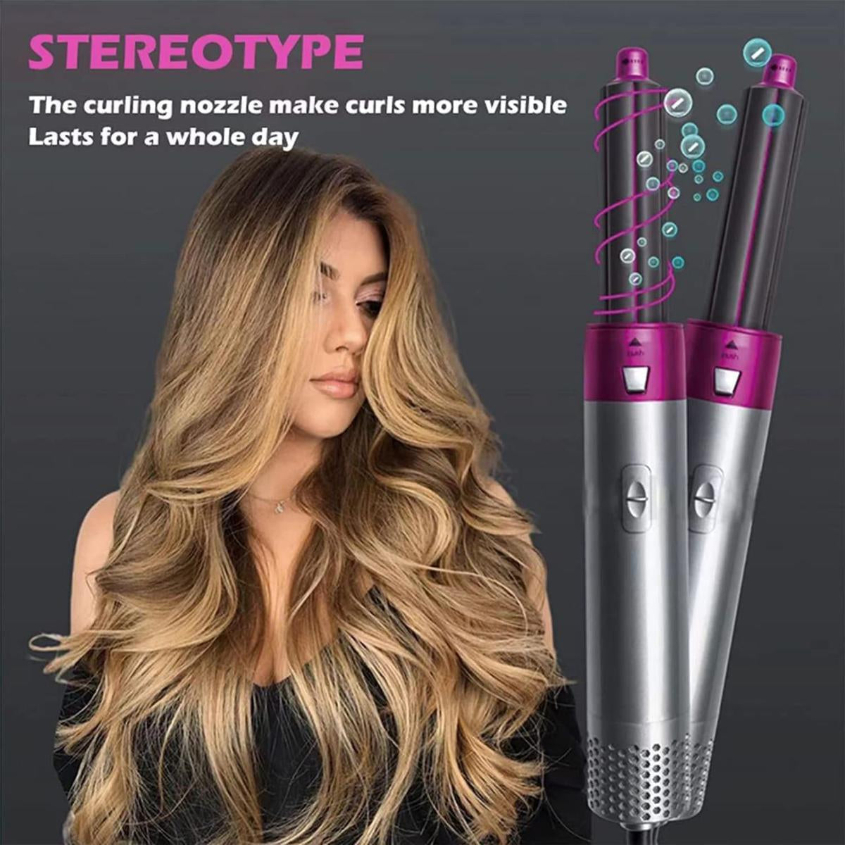 Premium 5-in-1 Negative Ionic Hair Styler and Volumizer Set