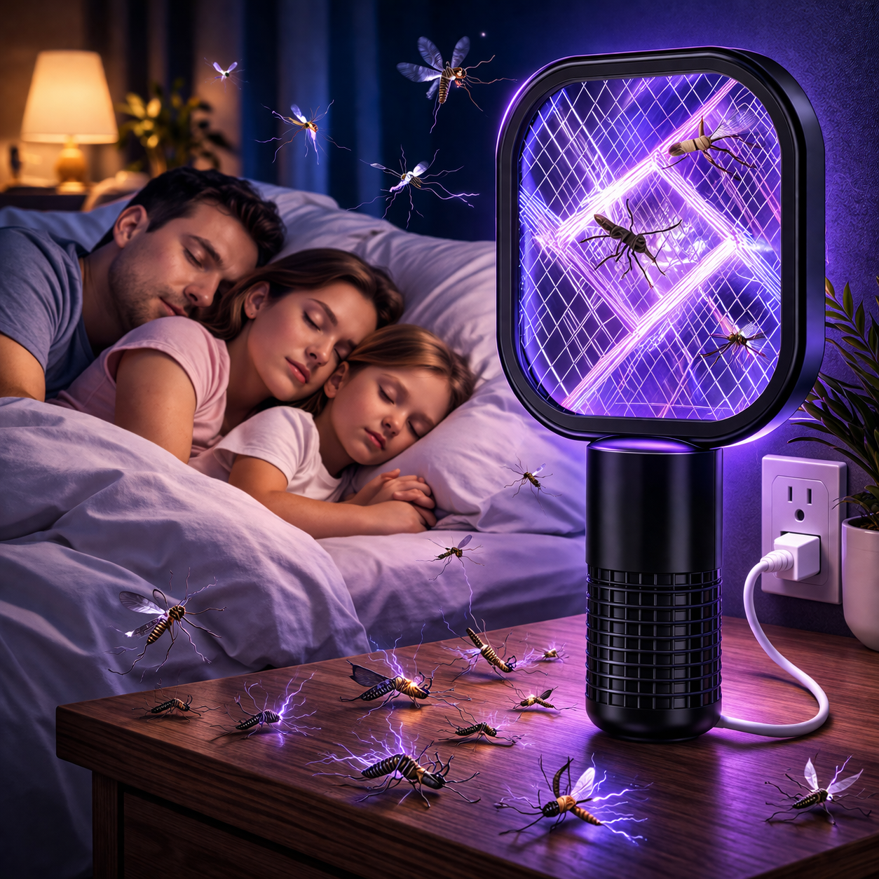 Electric Mini USB Mosquito Killer Racquet Lamp